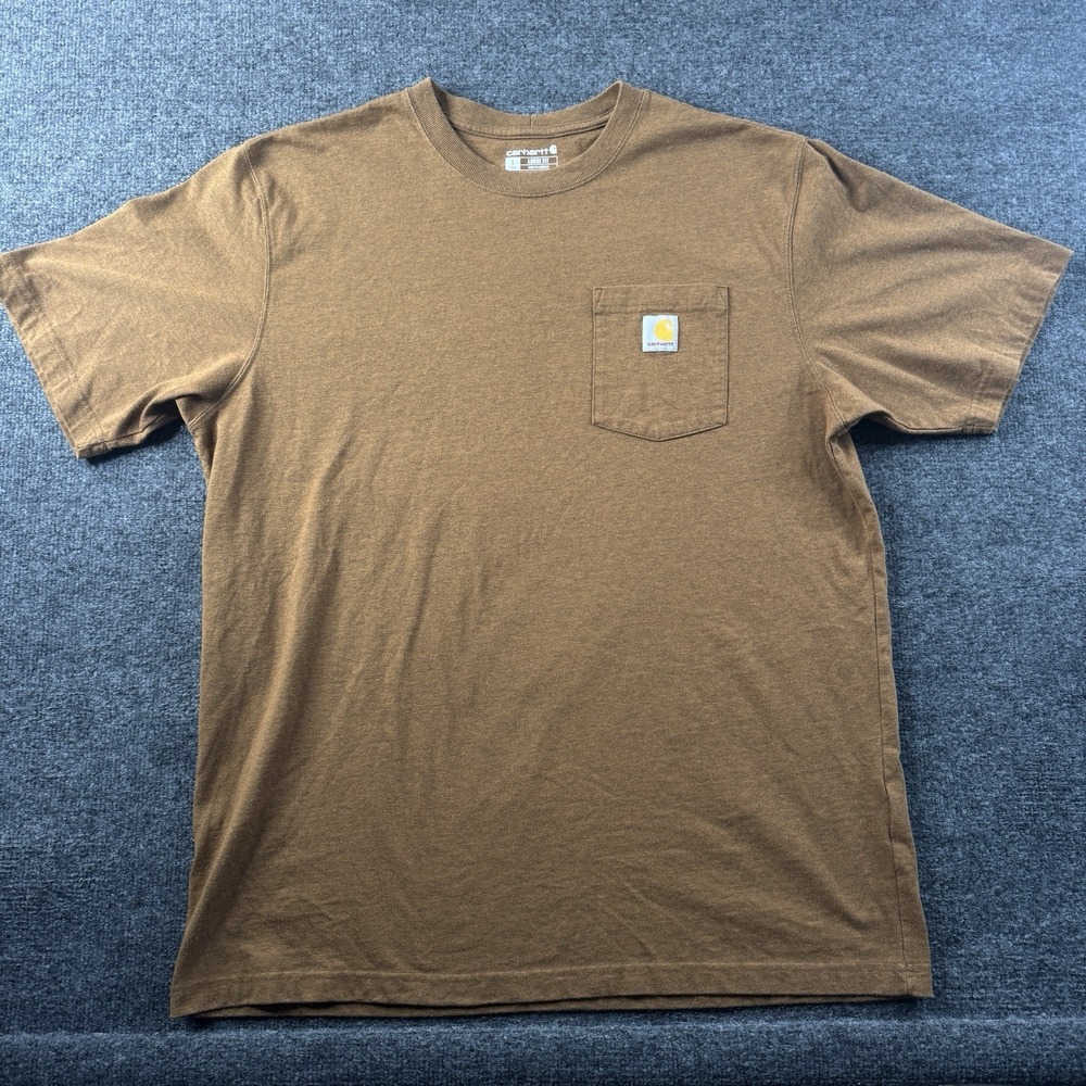 Carhartt Men's Large Tall‎ Loose Fit Short-Sleeve Pocket T-Shirt Brown EUC